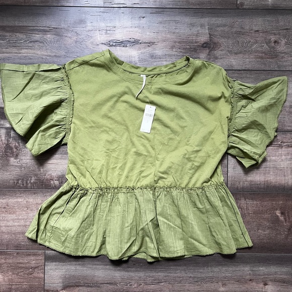 BNWT — Anthropologie Ruffle Peplum Tee — Size MD - Picture 4 of 6
